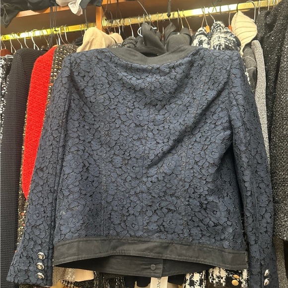 Veronica Beard Midnight Ferazia Blue and Black Lace Blazer - Picture 7 of 7